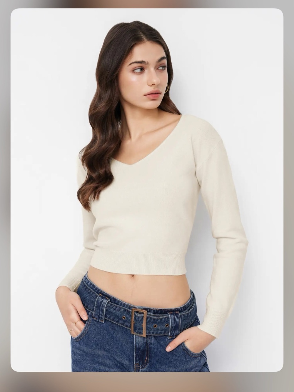 Cider 100% WOOL V-NECK SOLID RUCHED LONG SLEEVE TOP M CR23-29 - Picture 1 of 6